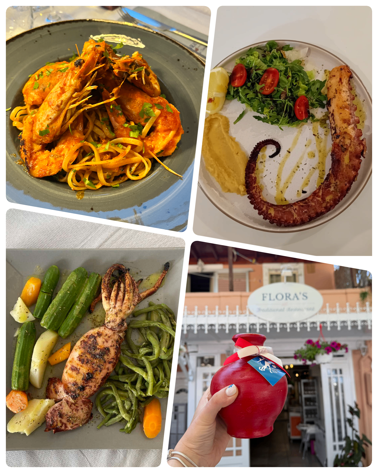 Traditional Greek dishes at Flora's Restaurant